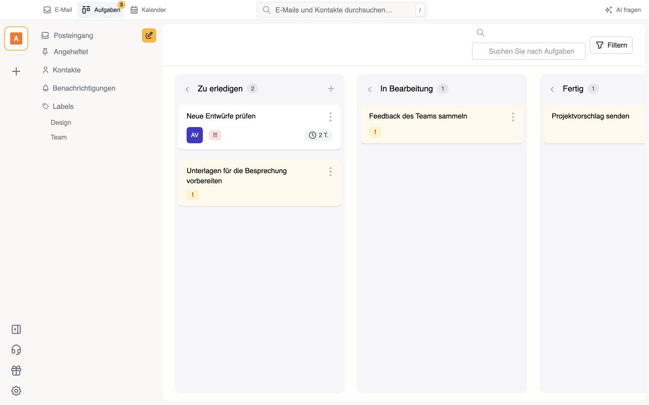 Aus einer E-Mail wird eine Aufgabe