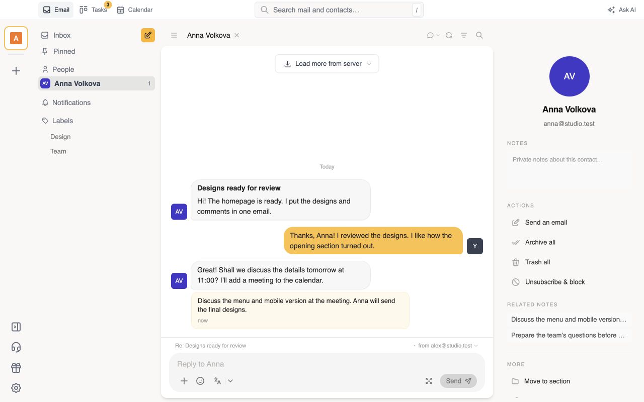 A conversation with a person