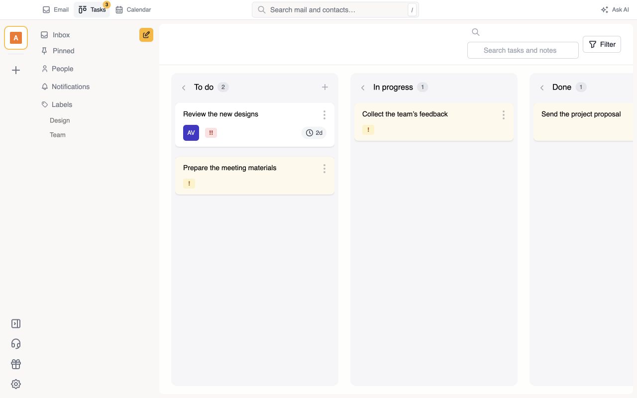 Turn an email into a task
