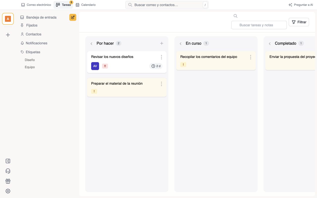 De un correo a una tarea