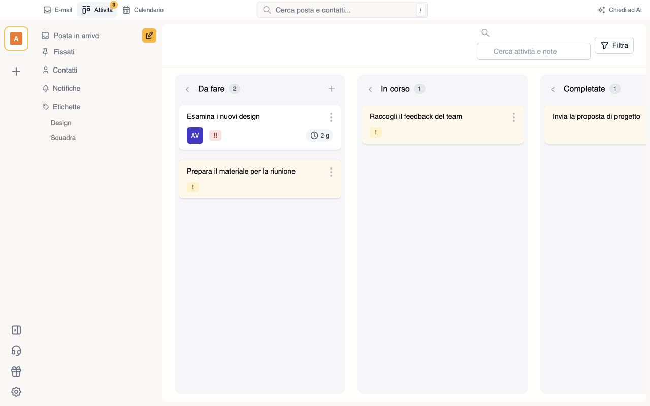 Da un’e-mail a un’attività