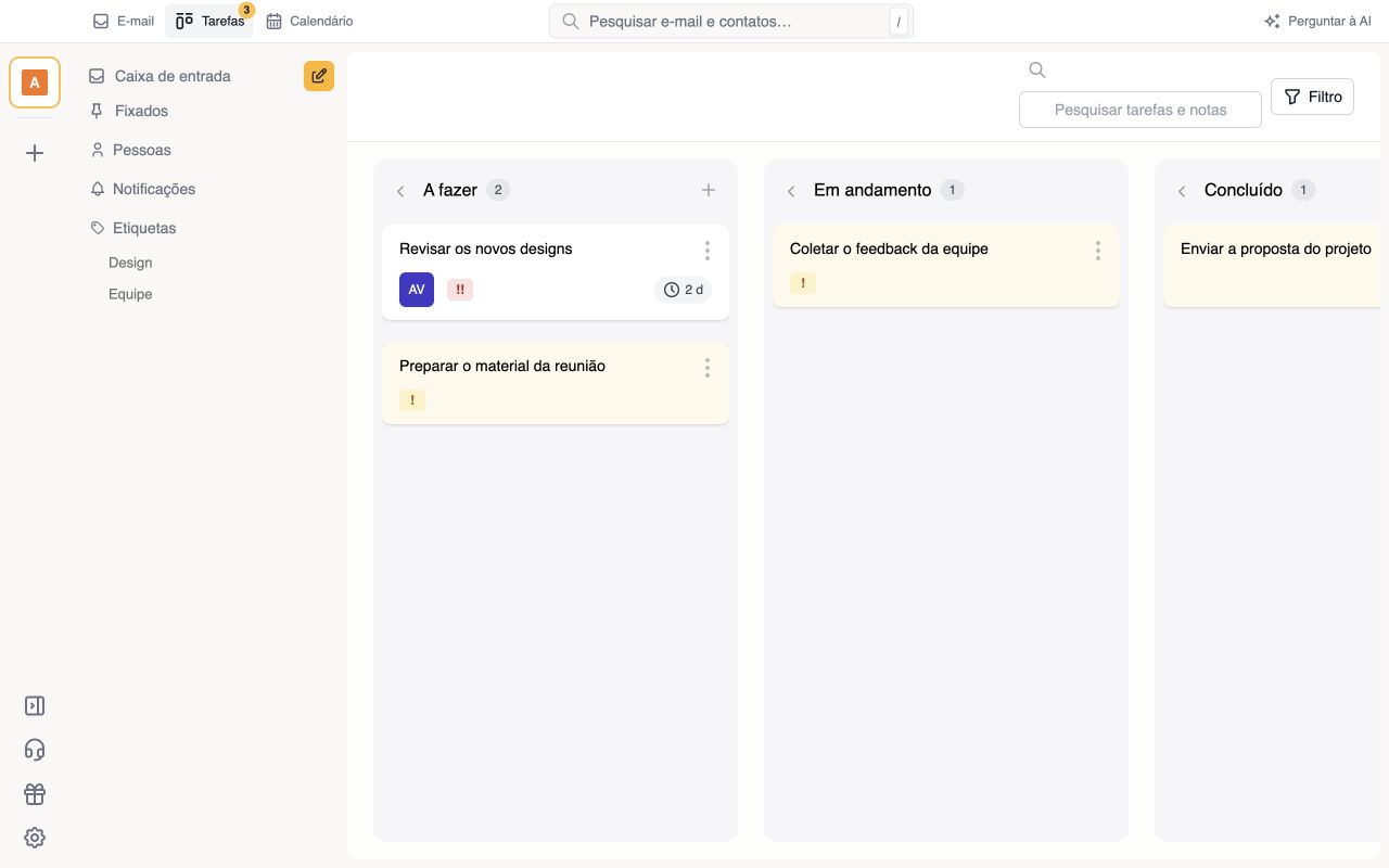 De um e-mail a uma tarefa